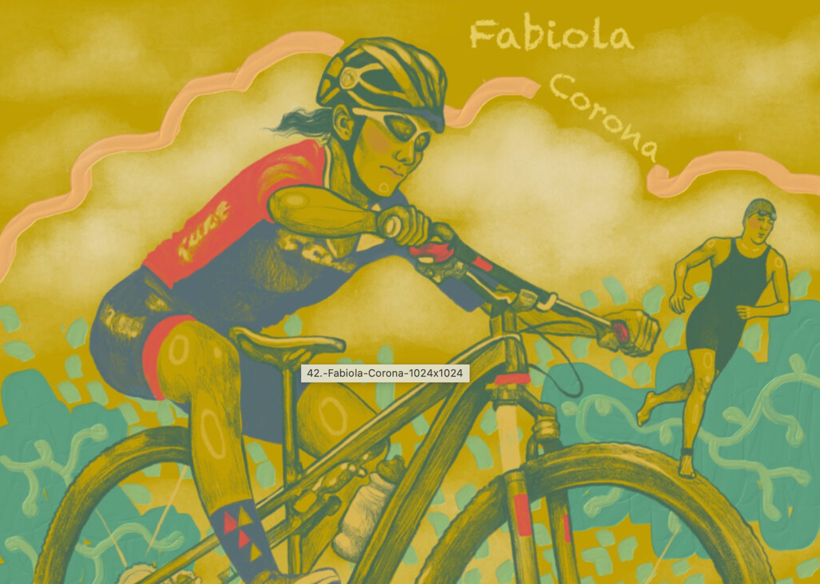 Fabiola Corona es la primera mujer triatleta mexicana en calificar para los juegos olímpicos. Ilustración por Mónica Soria