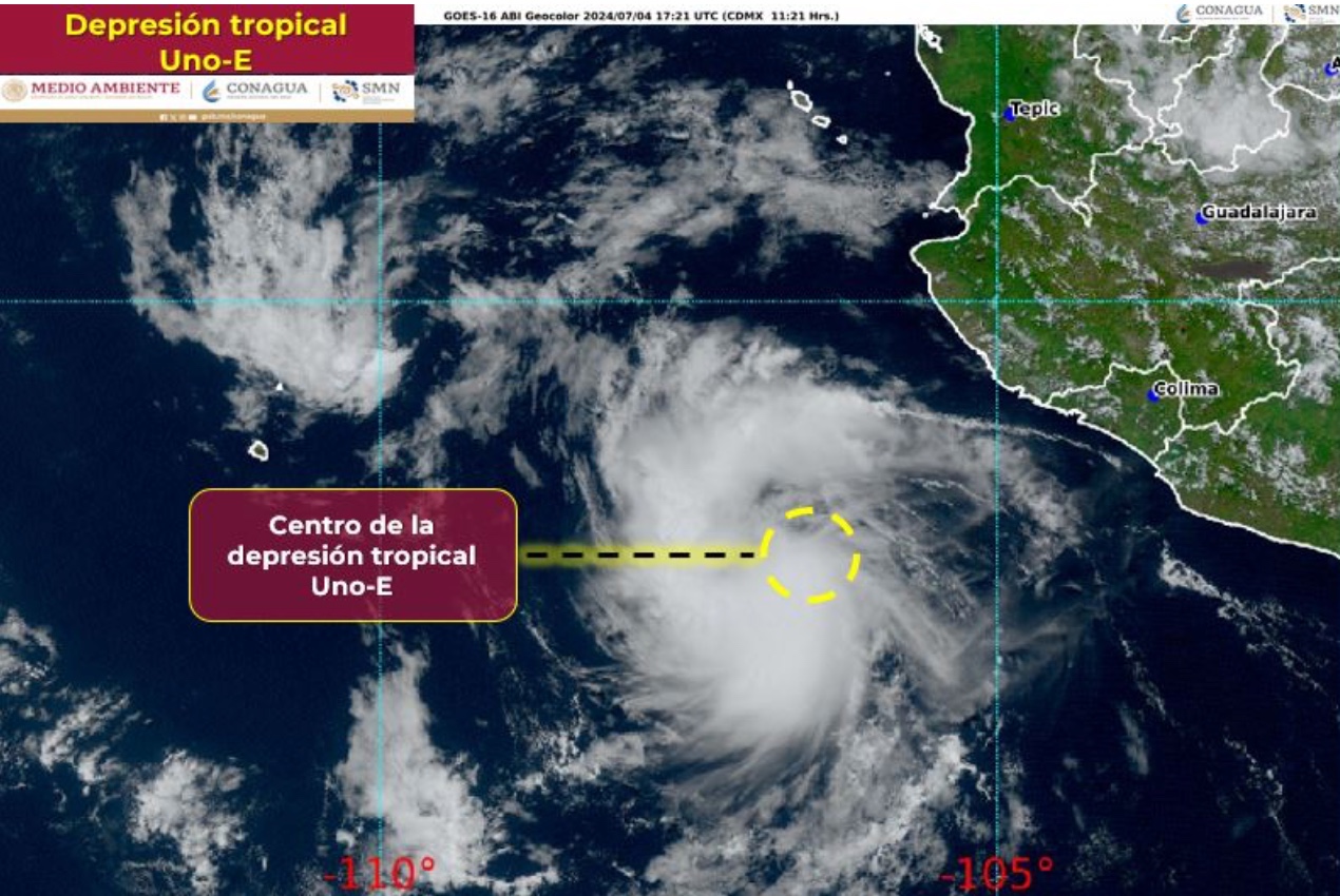 Depresión tropical. Uno-E, Servicio Meteorológico Nacional