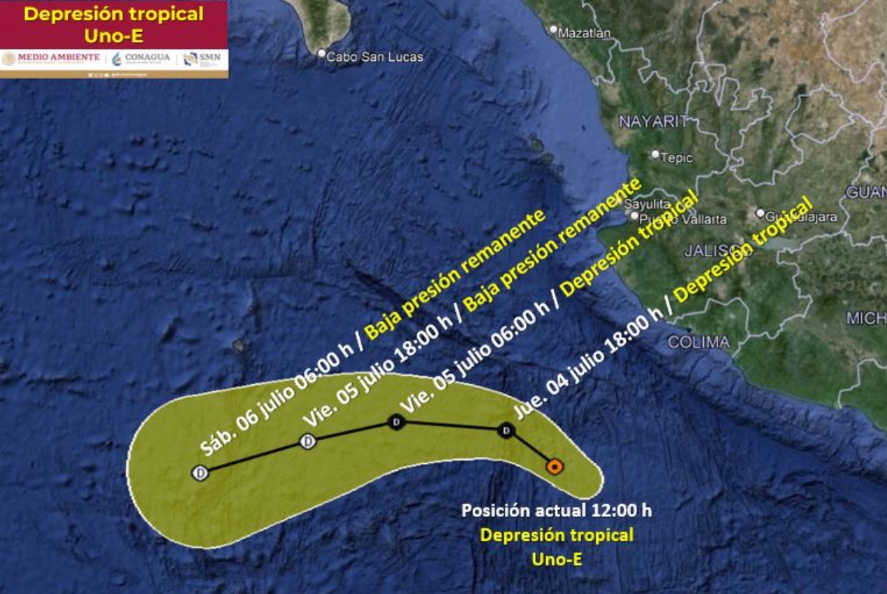 Depresión tropical. Uno-E, Servicio Meteorológico Nacional