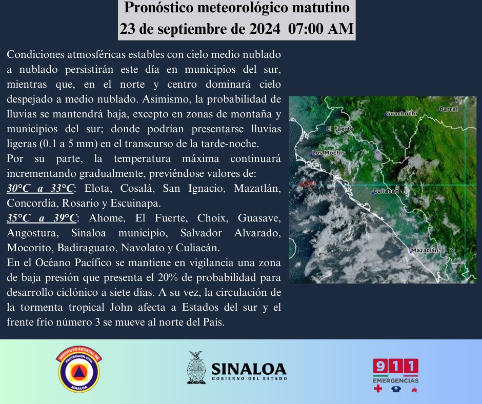 clima sinaloa septiembre 23