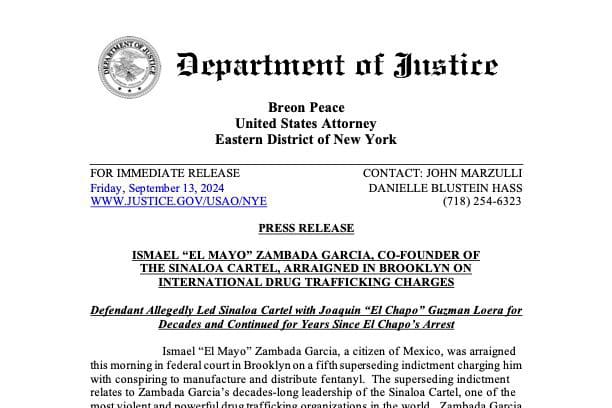 mayo zambada audiencia nueva york 13 septiembre 2024