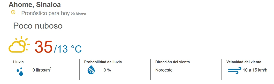 clima ahome 20 de marzo