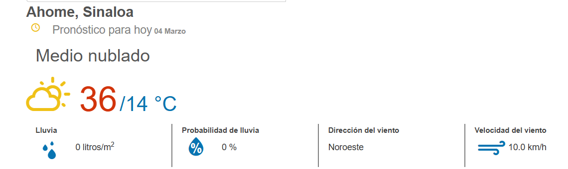 clima ahome 4 de marzo