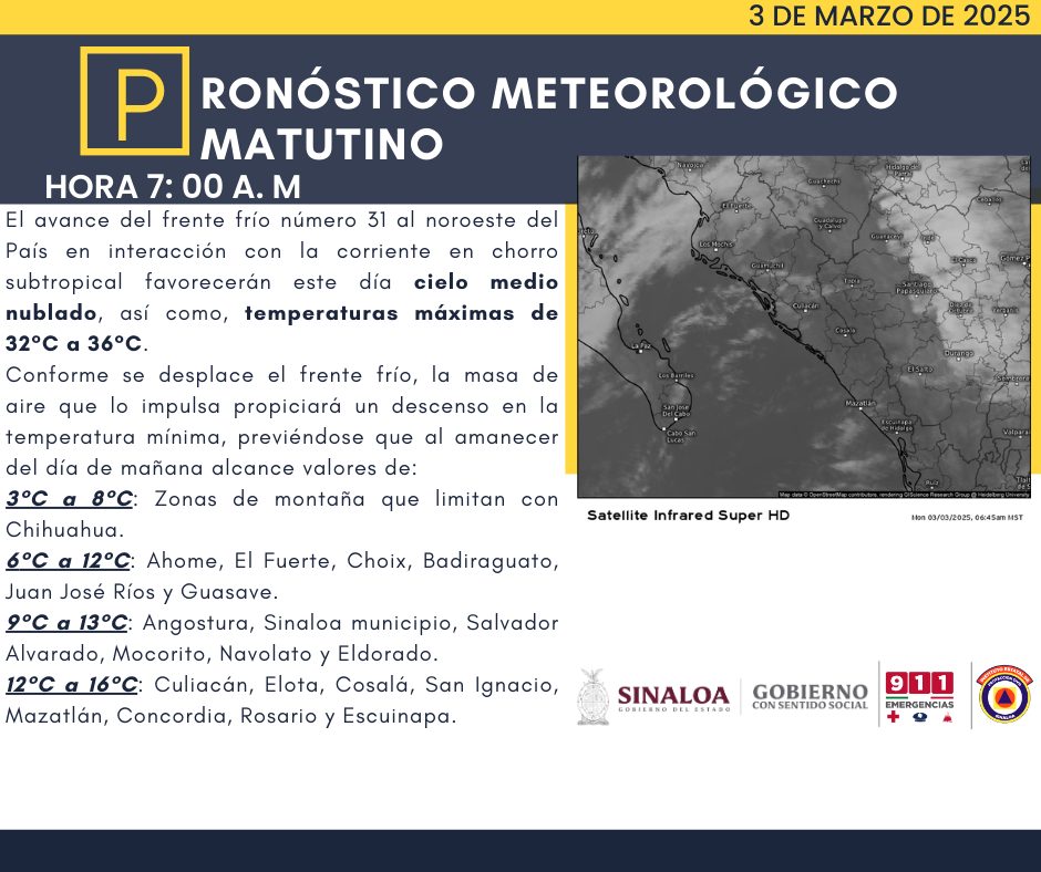 clima sinaloa 3 de marzo
