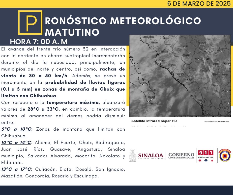 clima sinaloa 6 de marzo
