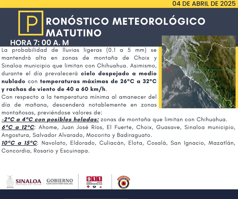 clima sinaloa 4 de abril