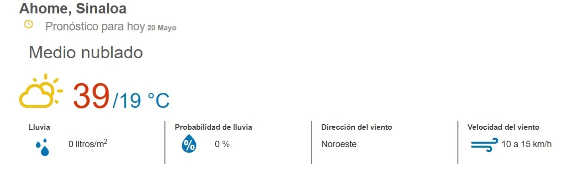 Clima ahome 20 de mayo