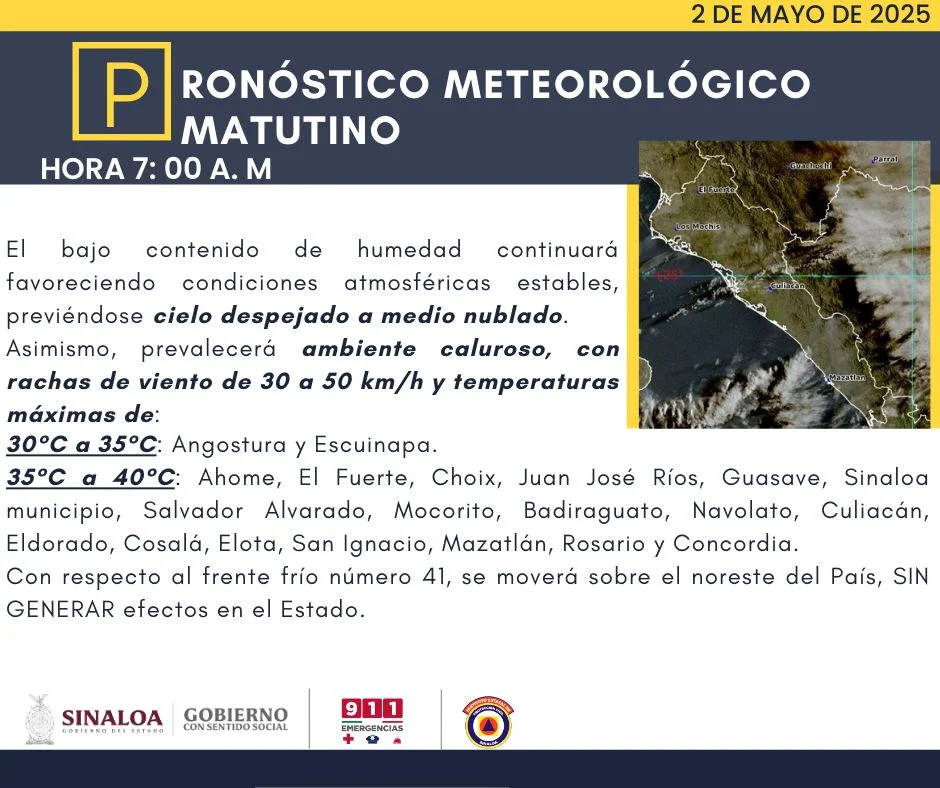 clima sinaloa 2 de mayo