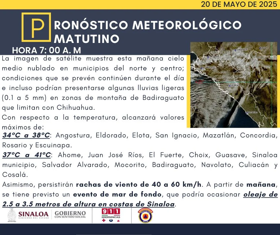 clima sinaloa 20 de mayo