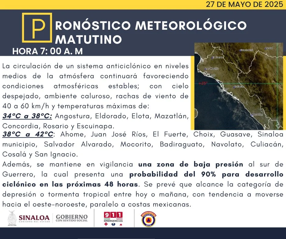 clima ahome 27 de mayo 2025