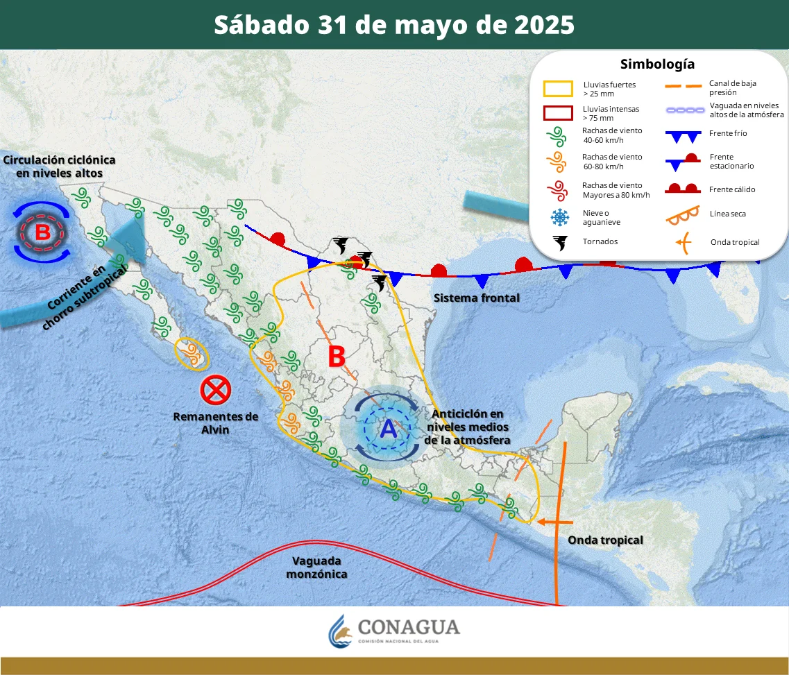 pronostico clima sabado 31 junio