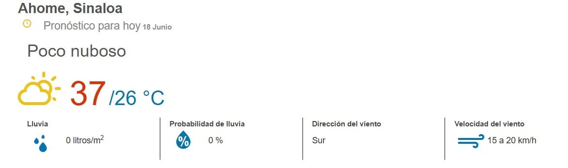 clima ahome 18 de junio