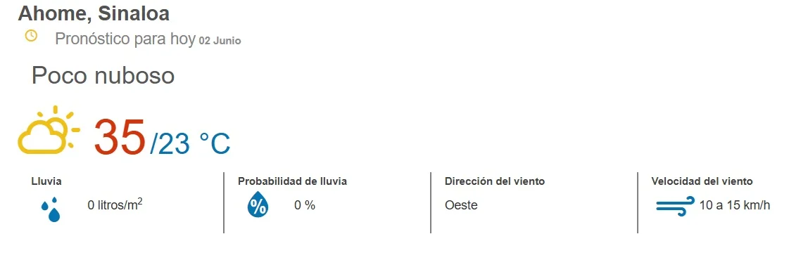 clima ahome 2 de junio
