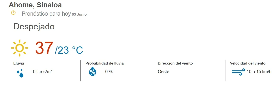 clima ahome 3 de junio