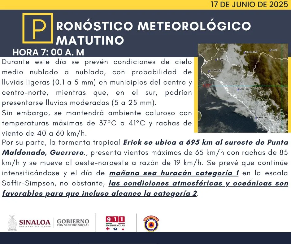 clima sinaloa 17 de junio