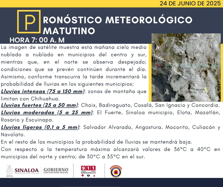 clima sinaloa 24 de junio