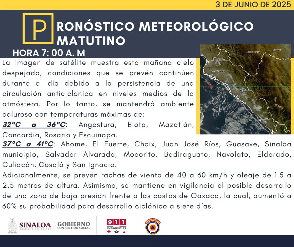 clima sinaloa 3 de junio