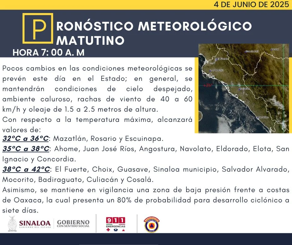 clima sinaloa 4 de junio