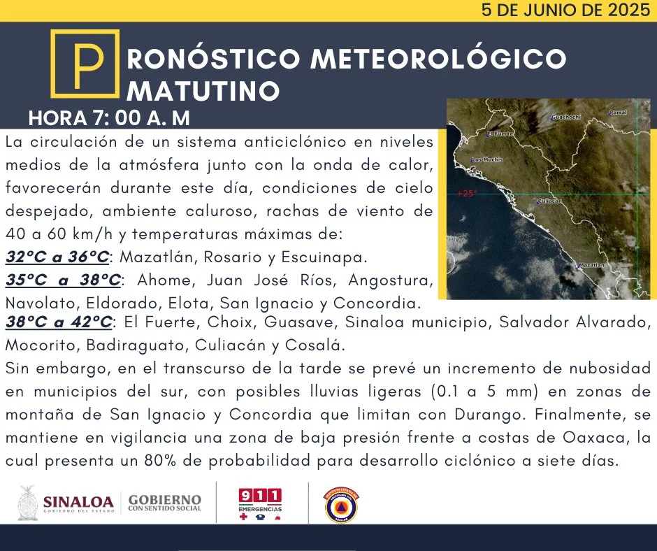 clima sinaloa 5 de junio
