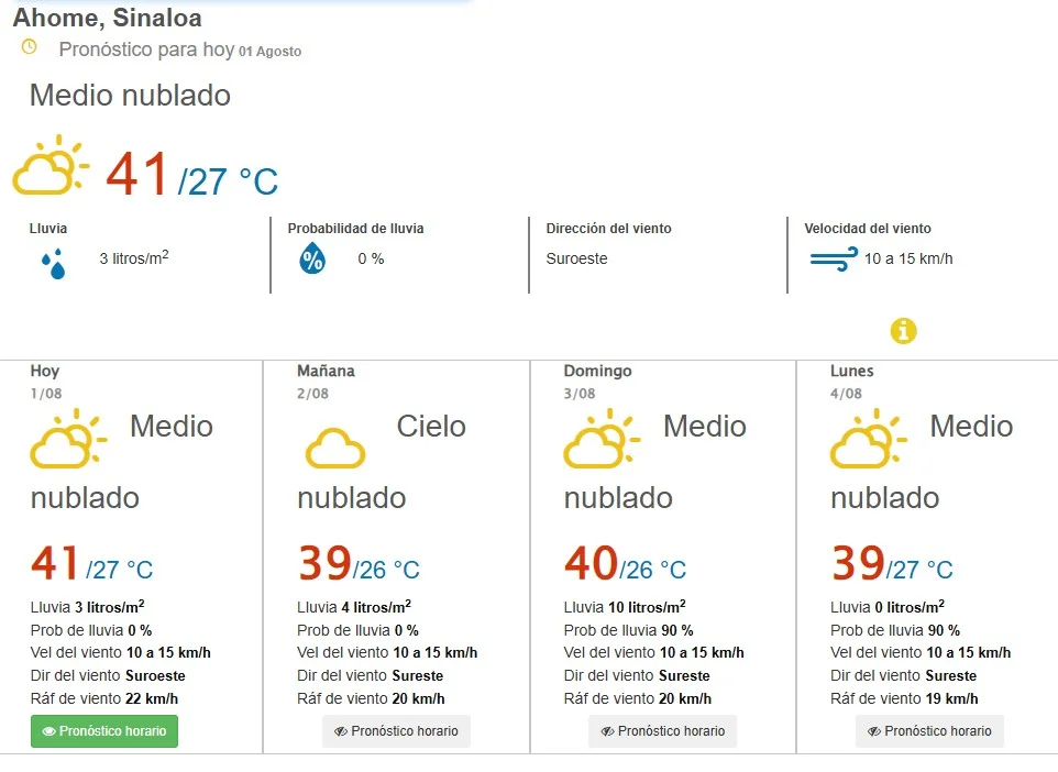 clima ahome 1 de agosto