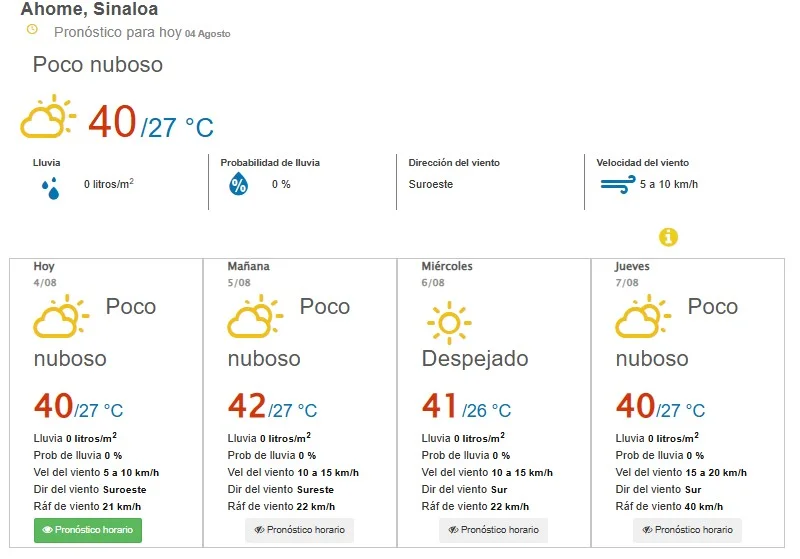 clima ahome 4 de agosto