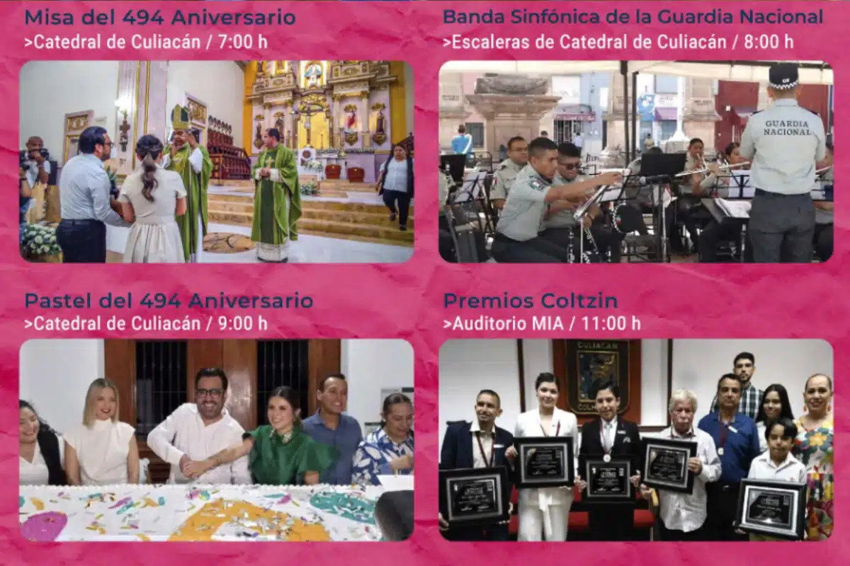 Cancelan sin aviso los actos del 494 aniversario de Culiacán tras aparición de narcomantas en la Catedral; alcalde desconoce eventos.