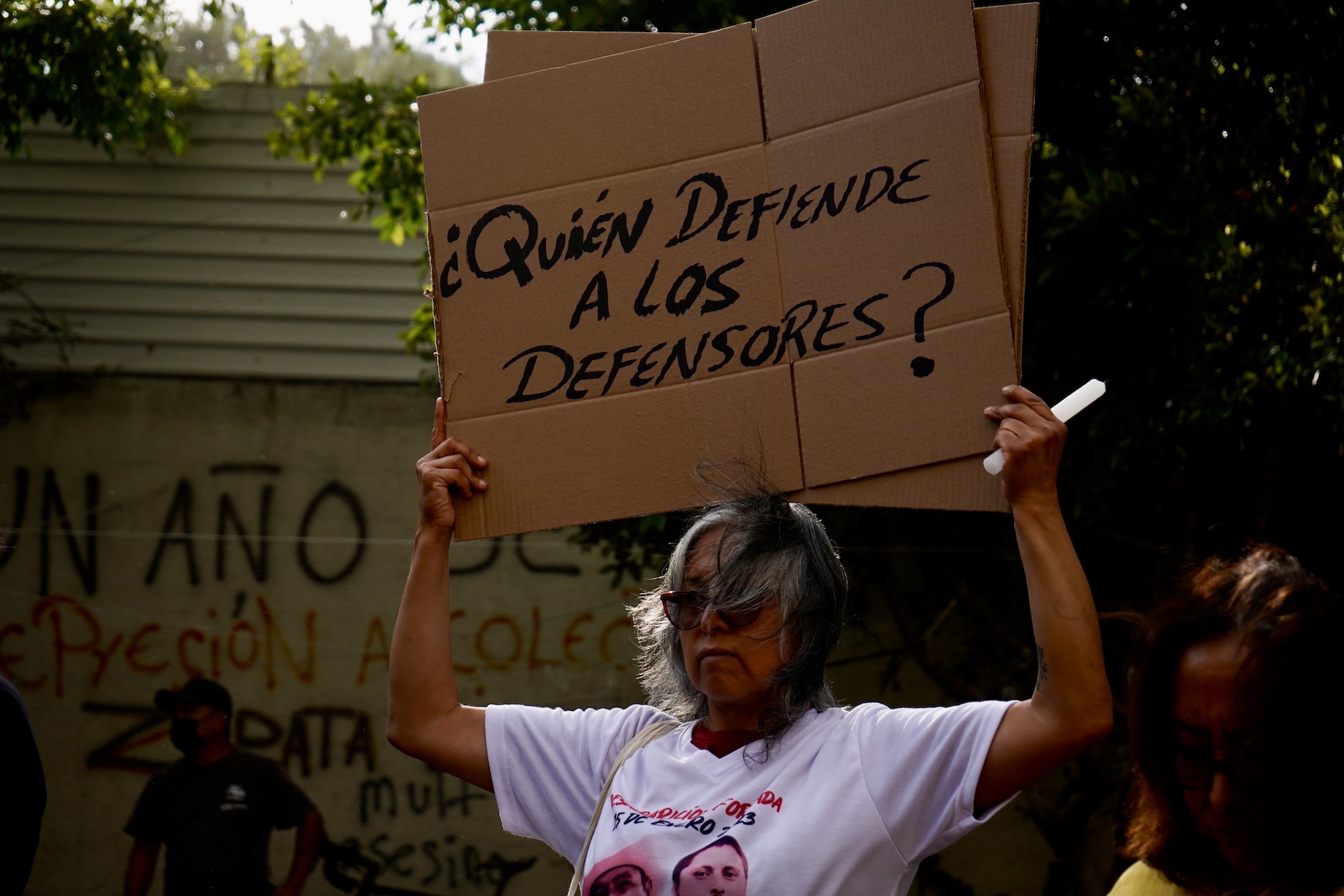 No existen estadísticas a nivel global del número de personas defensoras desaparecidas. En la imagen, protesta ante la Segob al cumplirse un mes de la desaparición de los defensores de Aquila. (Ulises Martínez/ObturadorMX)
