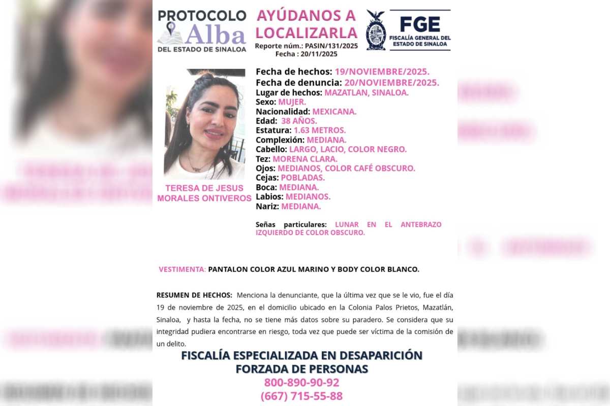 (Foto: Fiscalía General del Estado de Sinaloa).