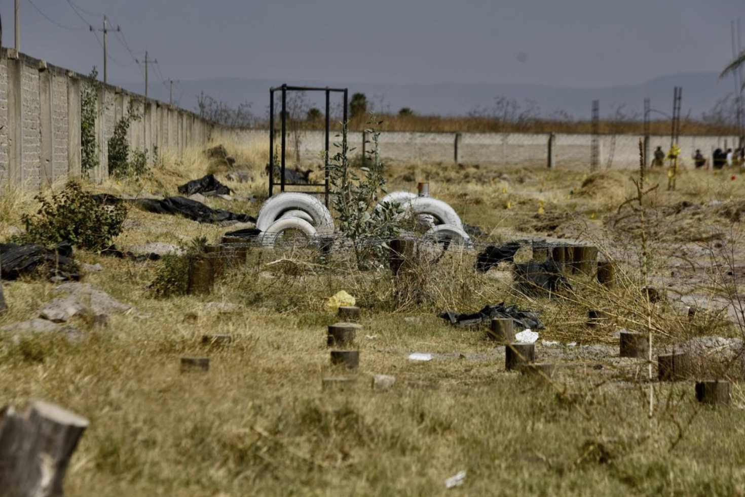 Espacio del rancho Izaguirre presuntamente utilizado para el entrenamiento de los jóvenes víctimas de reclutamiento forzado. (Lucía Flores)