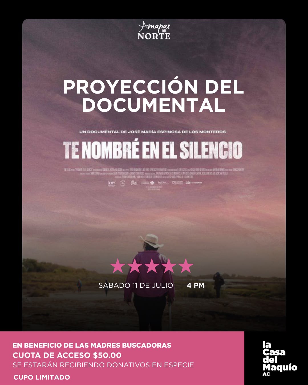 PROYECCION-DOCUMENTAL-TE-NOMBRE-EN-EL-SILENCIO-AMAPAS-DEL-NORTE